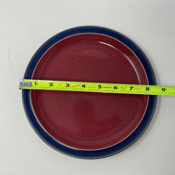 Denby Harlequin (retired) Stoneware Red & Blue Side Salad Luncheon Plate - Picture 4 of 4